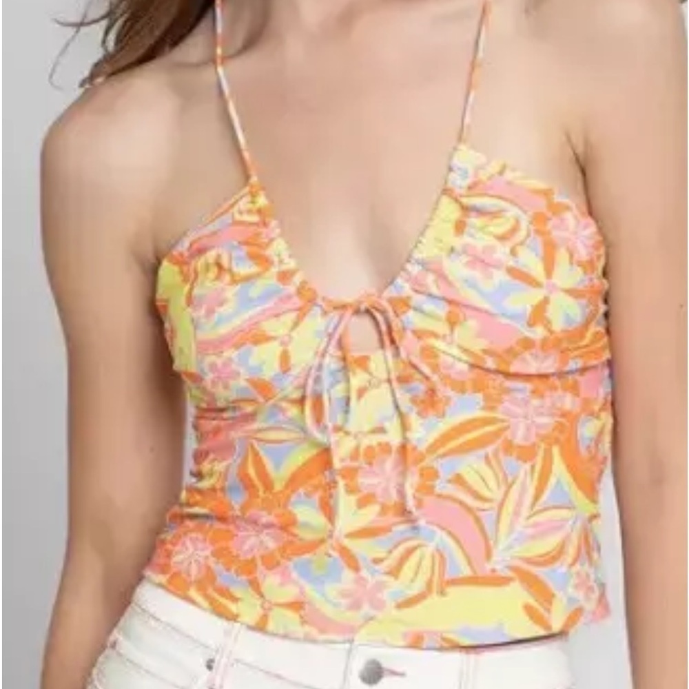 Nicole Miller Multicolor Printed Top Size Small